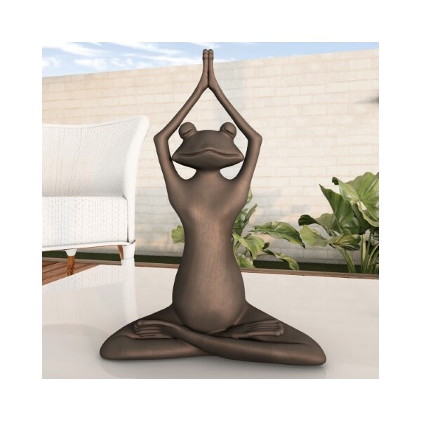 Nature Spring Stretching Frog Statue Resin Zen Animal Yoga Figurine for Outdoor Lawn and Garden Decor 741269MUJ - main